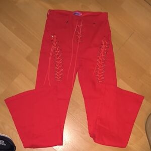 Edikted | Red Wide Leg Pants